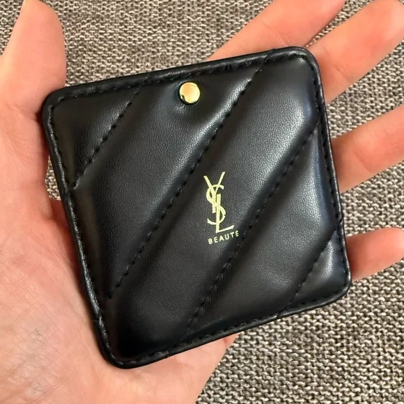 Yves Saint Laurent Beauty Square Compact Pocket Mirror Black New - Picture 9 of 14